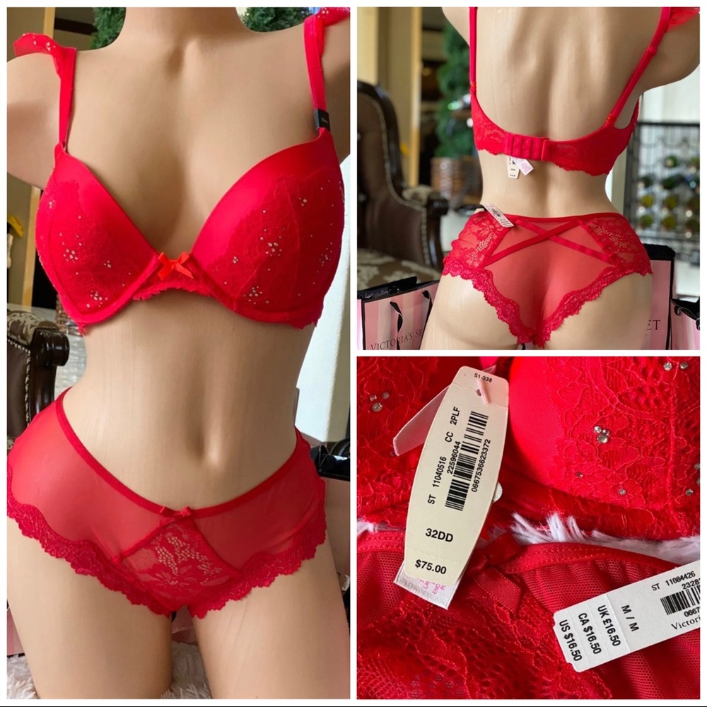 🥰Victoria secret push-up Swarovski bra set